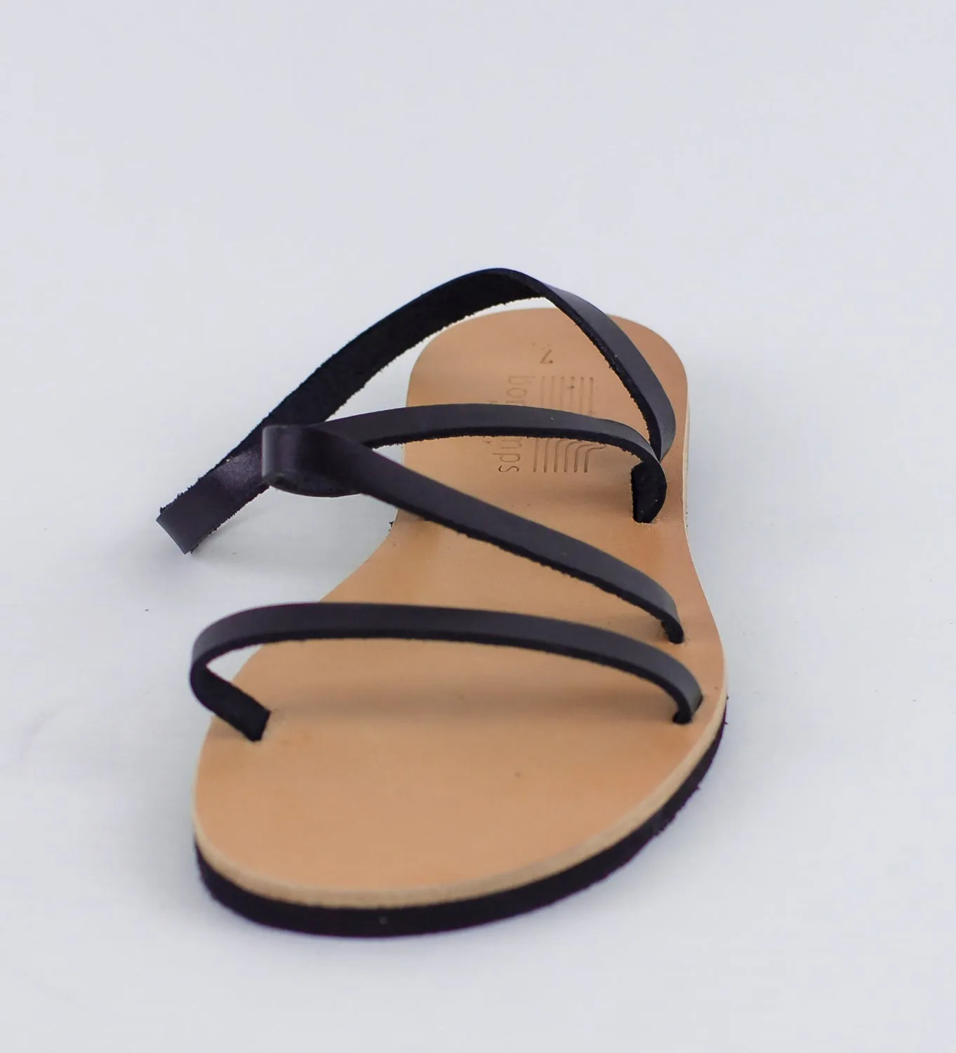 ILLITHYE BLACK LEATHER SANDALS