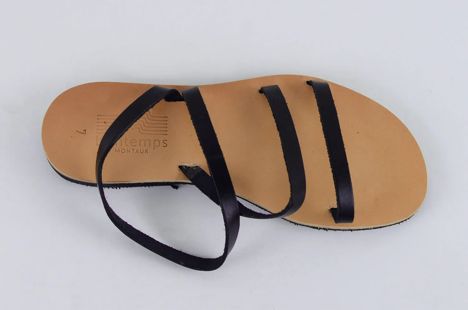 ILLITHYE BLACK LEATHER SANDALS