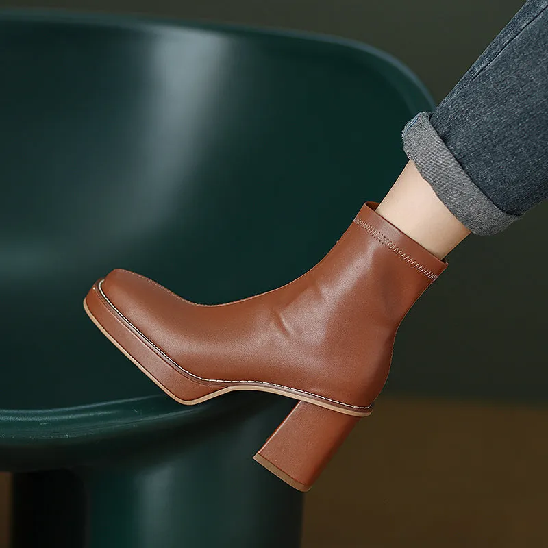 Isla Brown Platform Ankle Boots