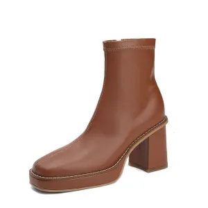 Isla Brown Platform Ankle Boots
