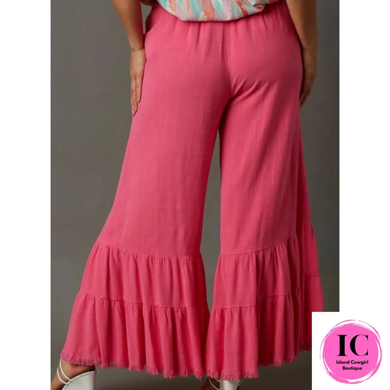 It's All A Dream Wide Ruffle Hot Pink Pants