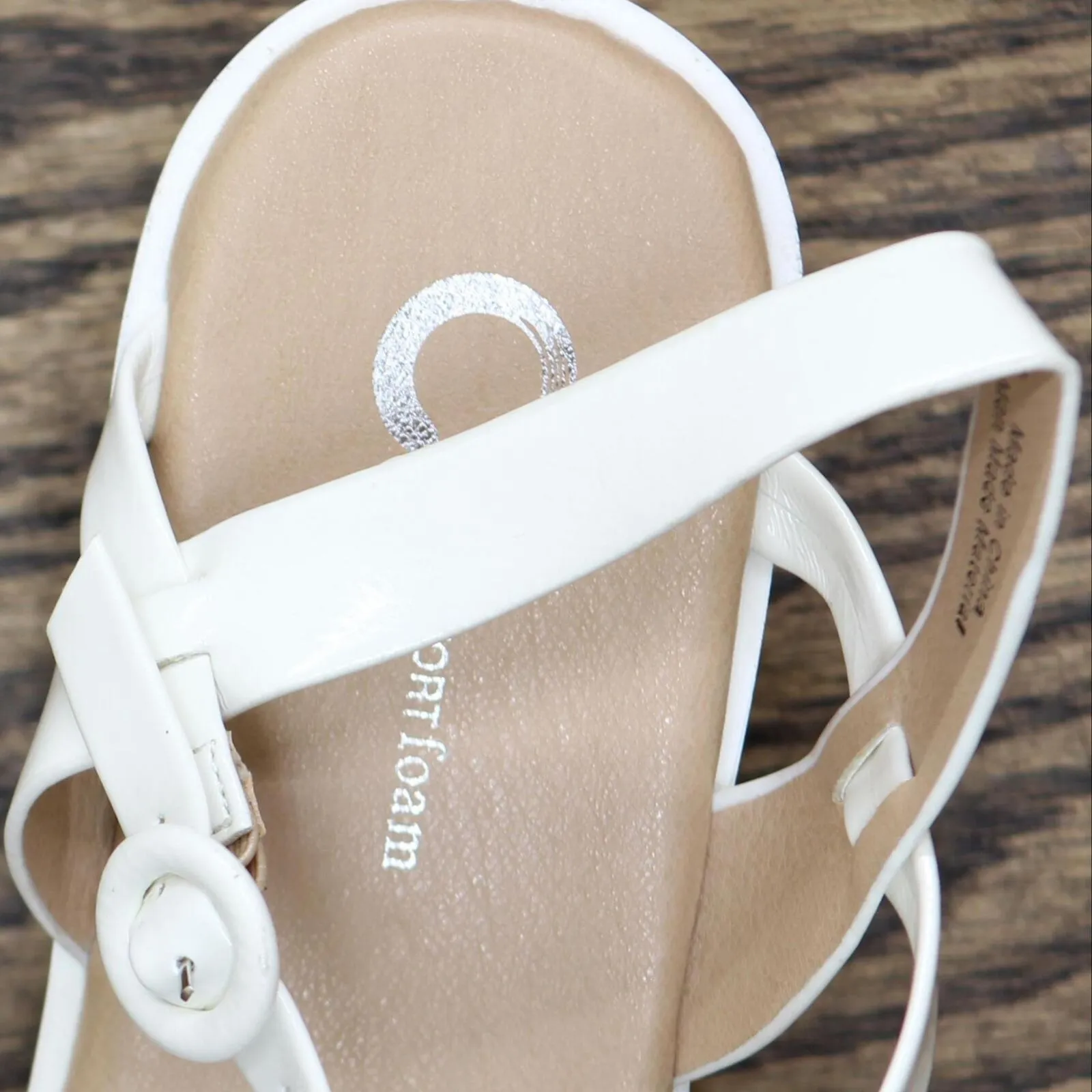 Journee Collection Miragge Comfort Foam Ankle Strap Platform Sandals White 7.5M