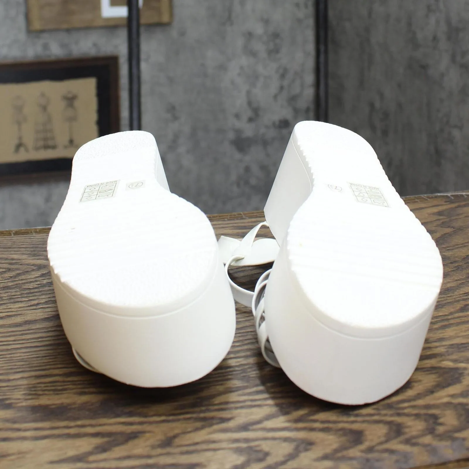 Journee Collection Miragge Comfort Foam Ankle Strap Platform Sandals White 7.5M