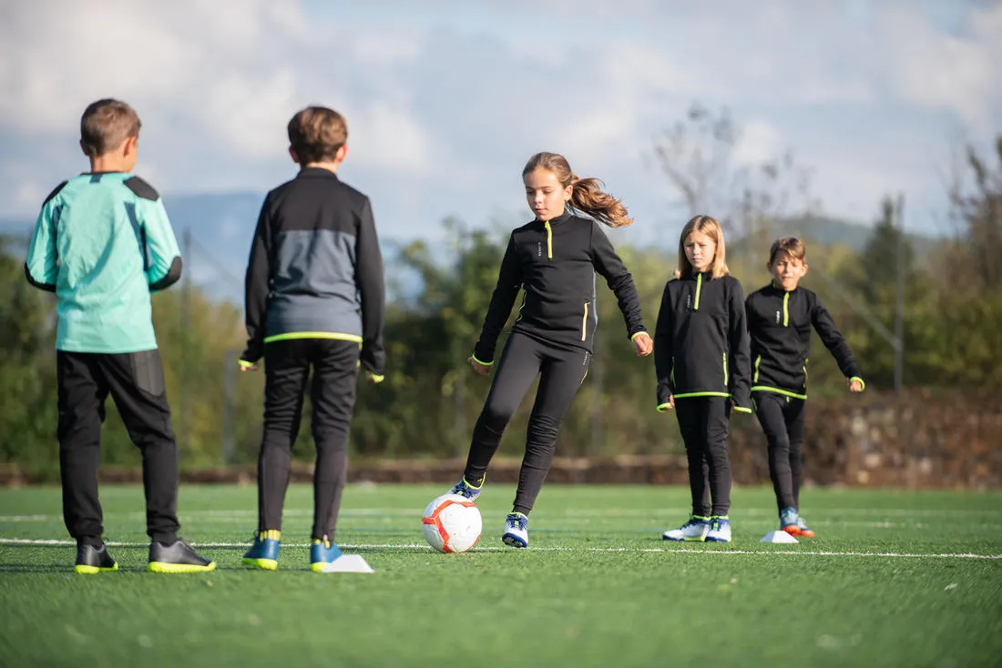 Kids' Hard Pitch High-Top Football Boots Agility 500 Turf TF