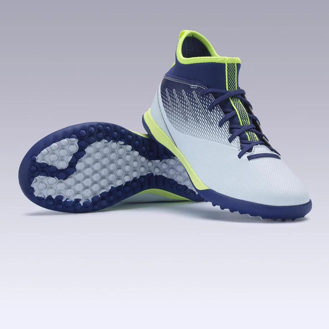 Kids' Hard Pitch High-Top Football Boots Agility 500 Turf TF