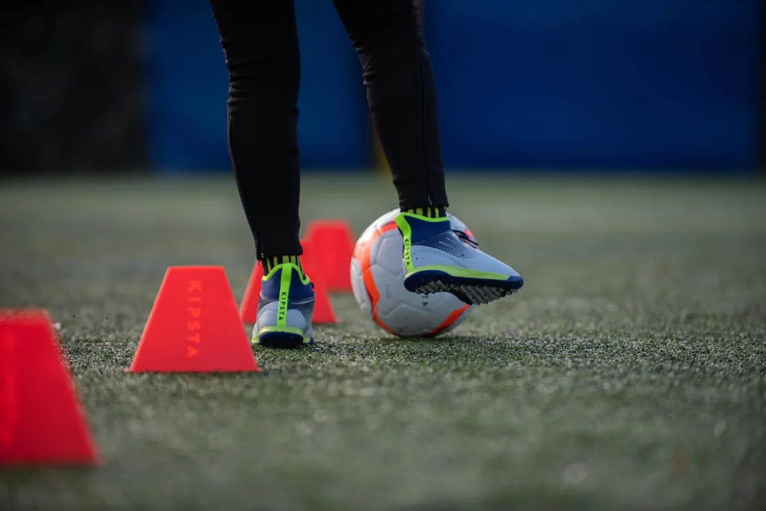 Kids' Hard Pitch High-Top Football Boots Agility 500 Turf TF