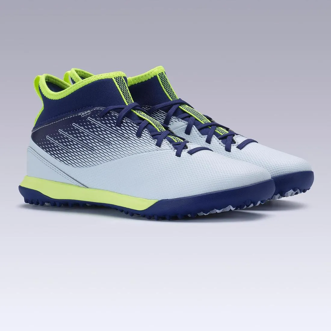 Kids' Hard Pitch High-Top Football Boots Agility 500 Turf TF