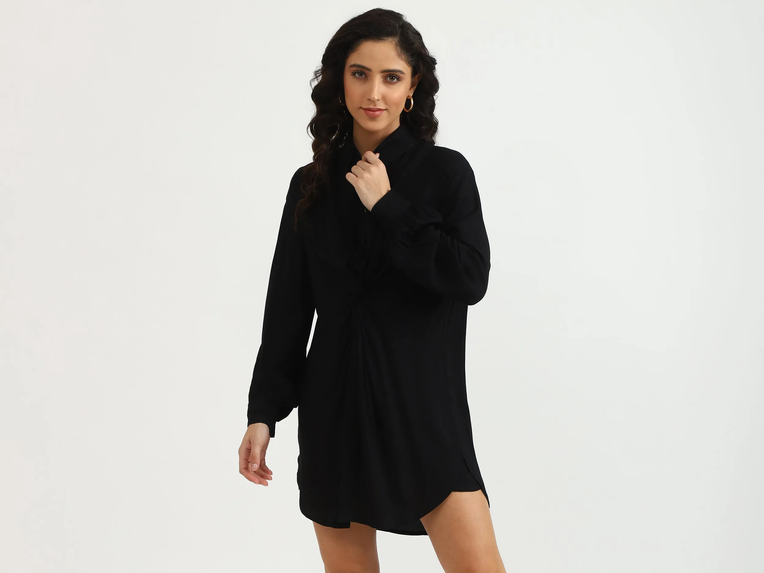Ladies Solid Mini Dress