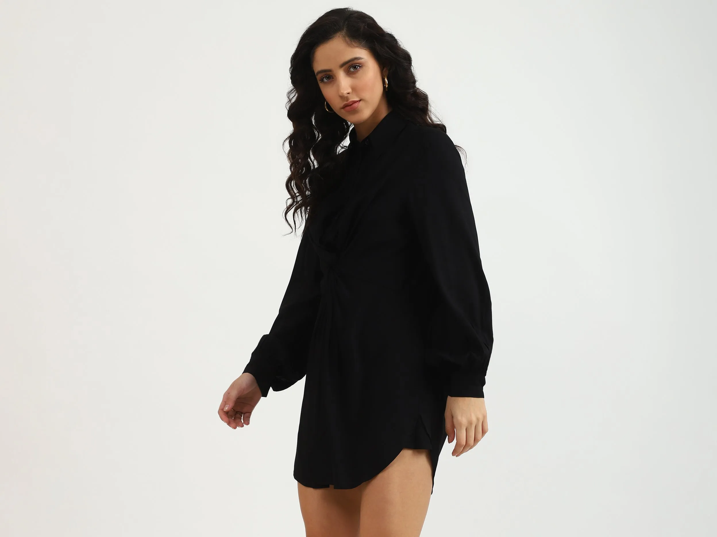 Ladies Solid Mini Dress