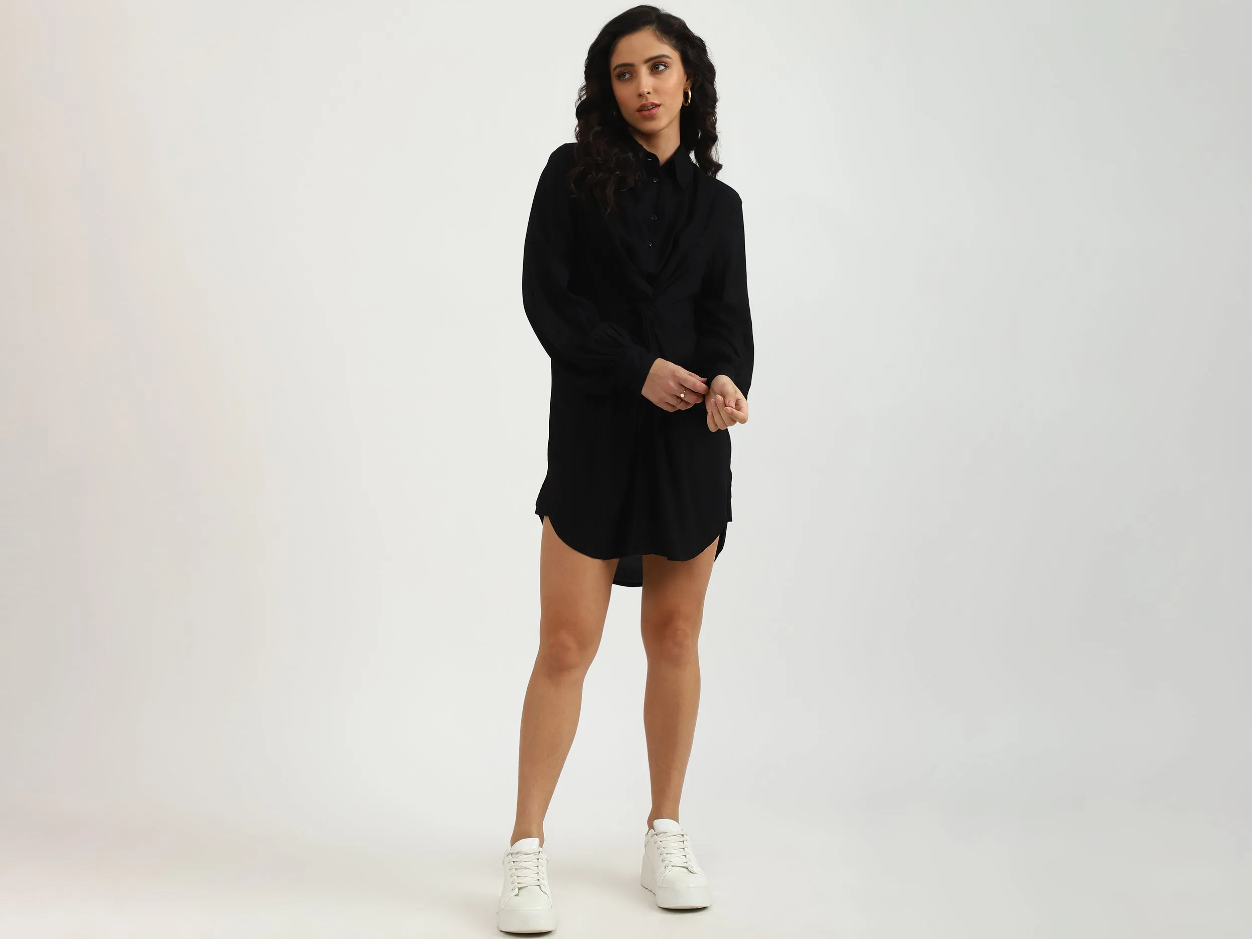 Ladies Solid Mini Dress