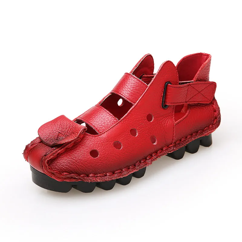 Leather Strappy Agape Cut Out Deco Sandals