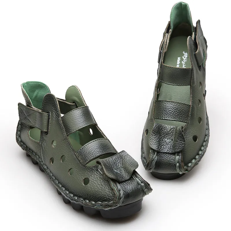 Leather Strappy Agape Cut Out Deco Sandals