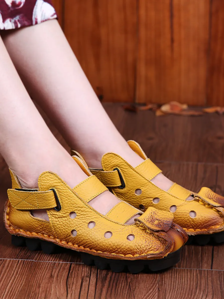 Leather Strappy Agape Cut Out Deco Sandals