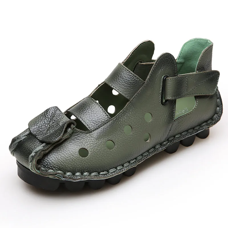 Leather Strappy Agape Cut Out Deco Sandals