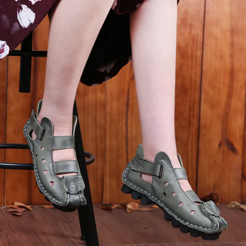 Leather Strappy Agape Cut Out Deco Sandals