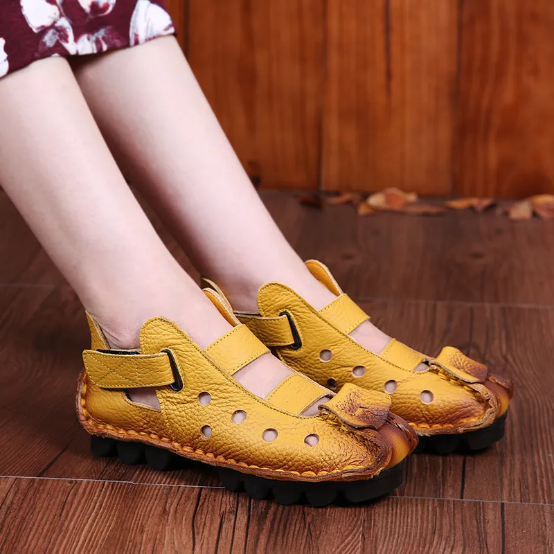 Leather Strappy Agape Cut Out Deco Sandals