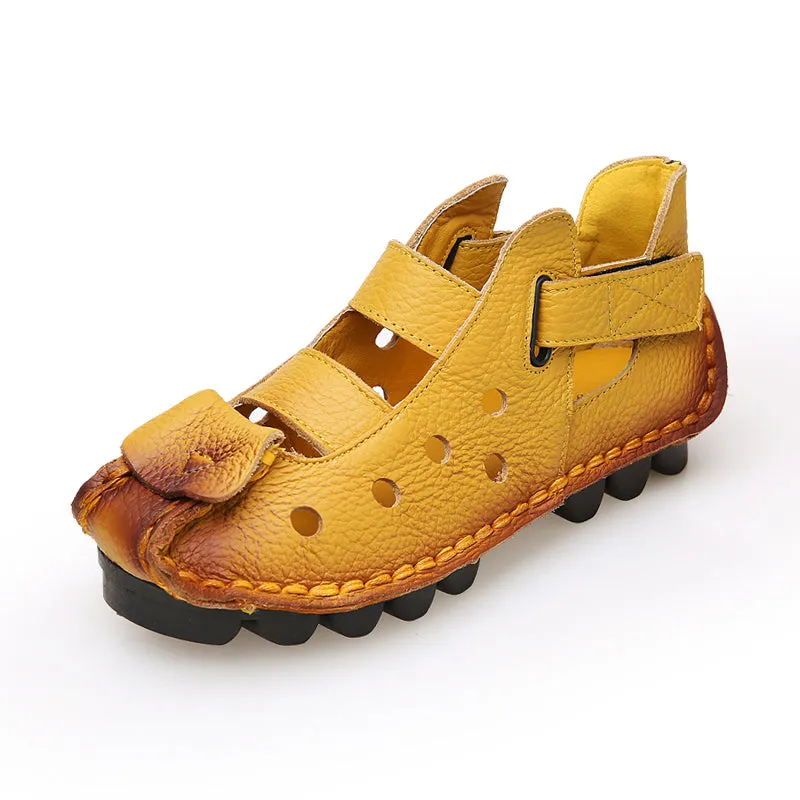 Leather Strappy Agape Cut Out Deco Sandals