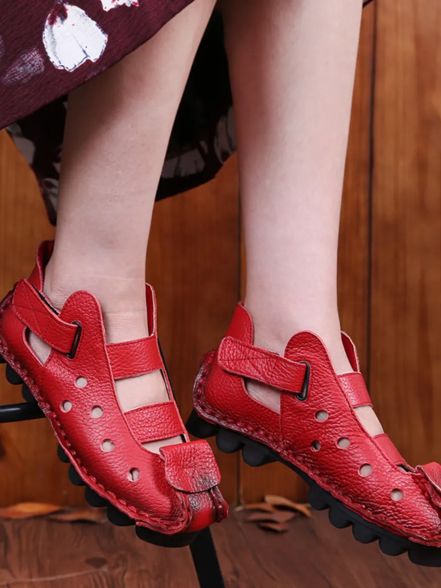 Leather Strappy Agape Cut Out Deco Sandals