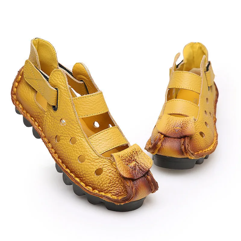 Leather Strappy Agape Cut Out Deco Sandals