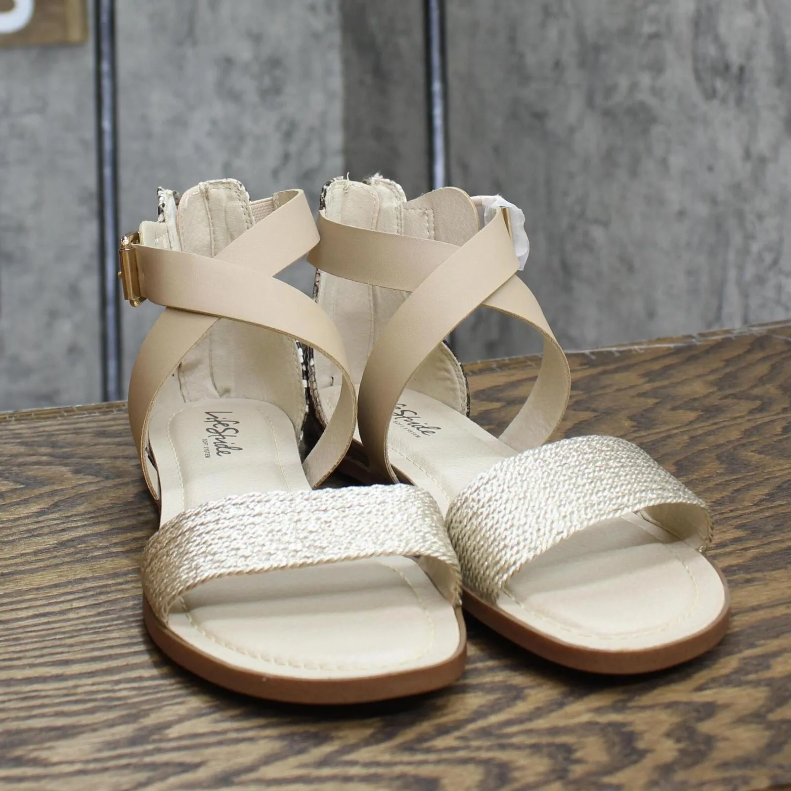Lifestride Riley Strappy Sandals Women's G2710S3 Latte Brown 8M
