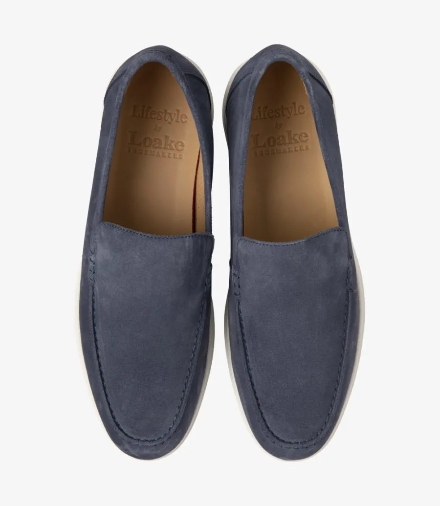 Loake Tuscany Suede Loafer Denim Blue