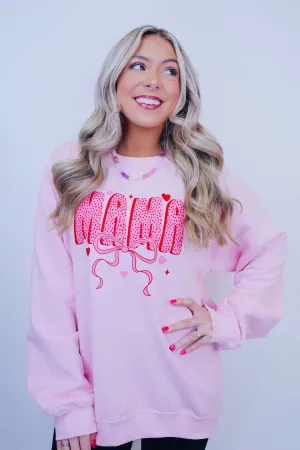 MAMA Bow Heart Graphic Sweatshirt - 5 Colors