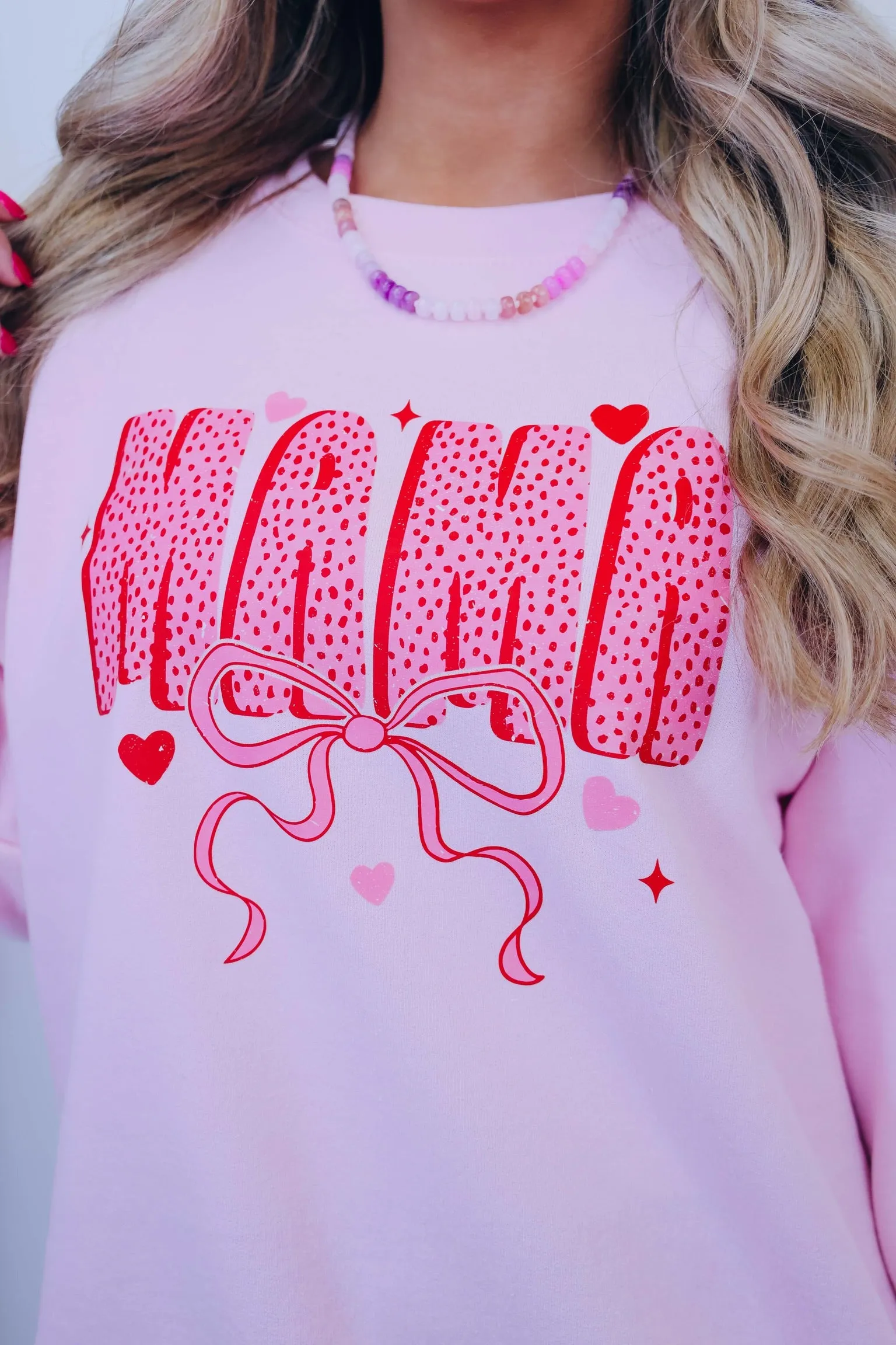 MAMA Bow Heart Graphic Sweatshirt - 5 Colors