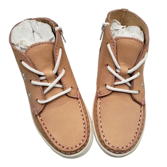 Marc Joseph | NIB Houston Bootie Blush Nobuck Leather Lace Up Boots Girl's 10.5
