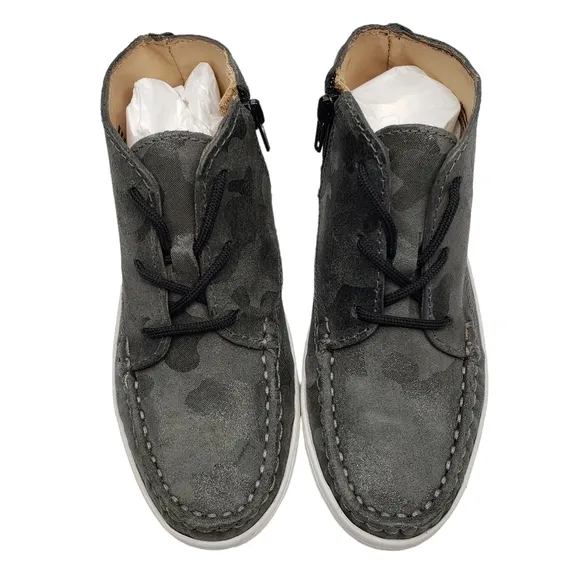Marc Joseph | NIB West Houston Bootie Graphite Camo Lace Up Leather Boots Boy 11