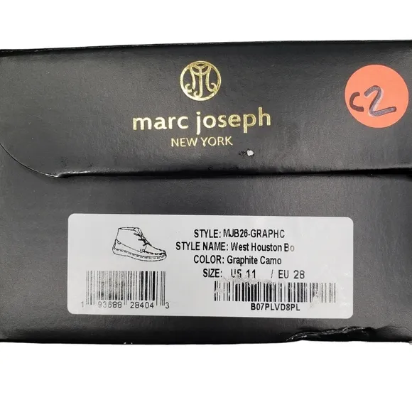 Marc Joseph | NIB West Houston Bootie Graphite Camo Lace Up Leather Boots Boy 11
