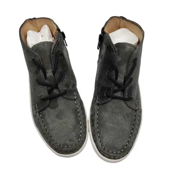 Marc Joseph | NIB West Houston Bootie Graphite Camo Lace Up Leather Boots Boy 11