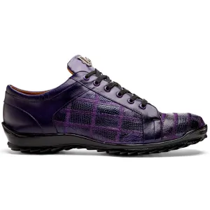 Marco Di Milano Bari Patchwork Lizard Sneakers in Purple
