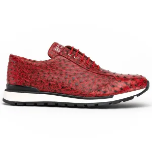 Marco Di Milano Scanno Antique Red Ostrich Quill Sneakers