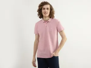 Men Textured Polo Collar T-shirt