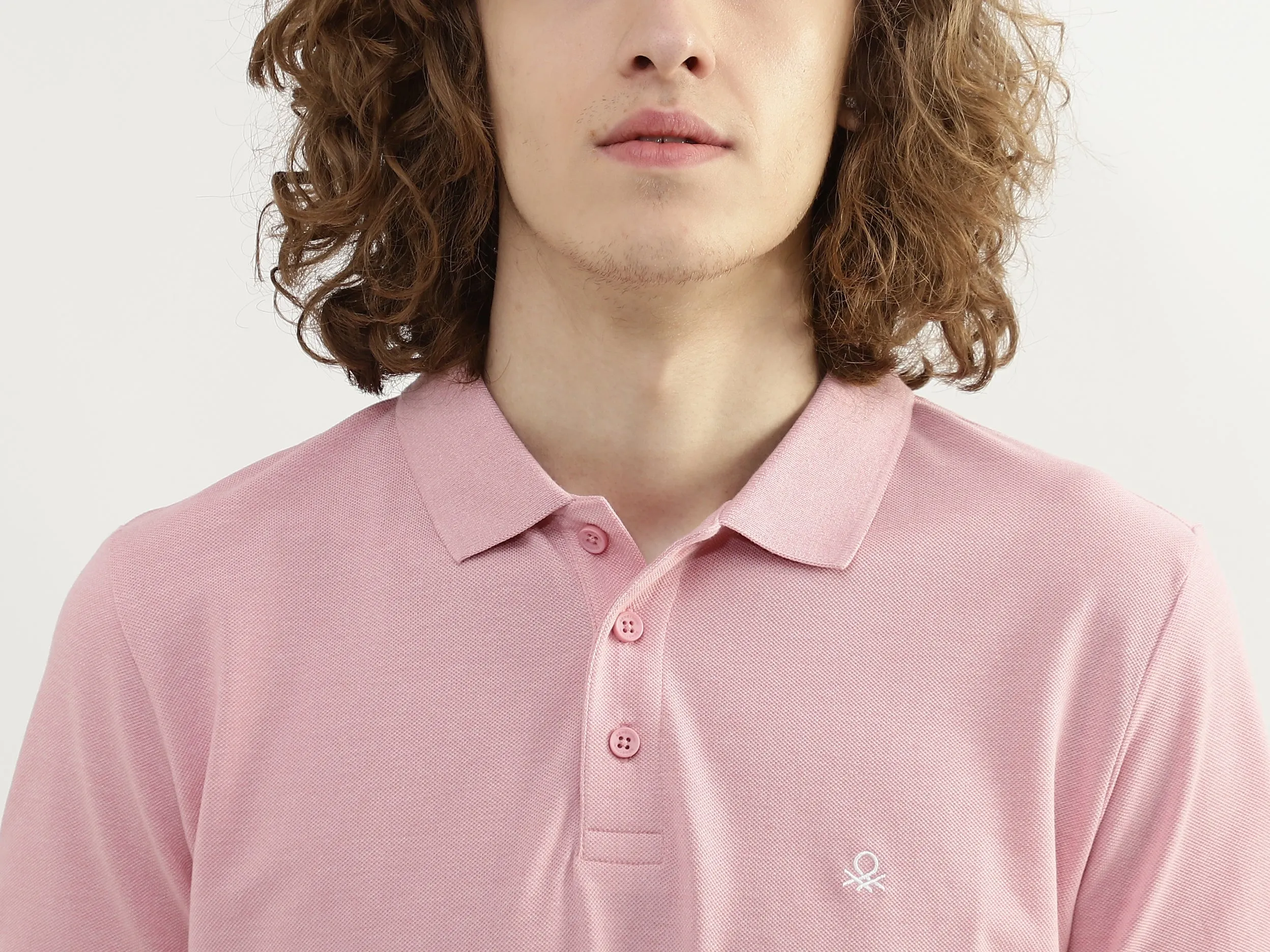 Men Textured Polo Collar T-shirt