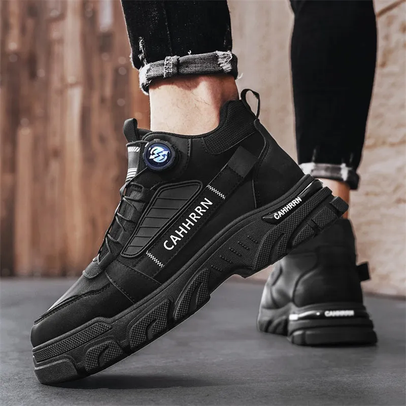 Men'S Fashion Sneakers High-Top Casual Sports Shoes, PU Upper Rubber Sole, FS