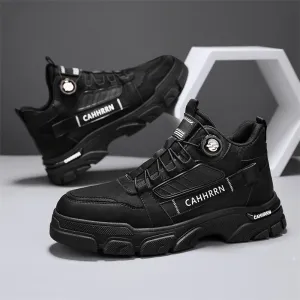 Men'S Fashion Sneakers High-Top Casual Sports Shoes, PU Upper Rubber Sole, FS
