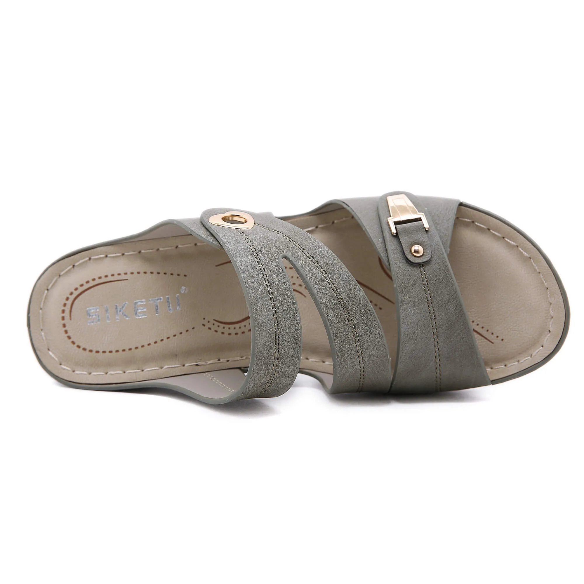 Metal Heart Stack Sandals -Siketu