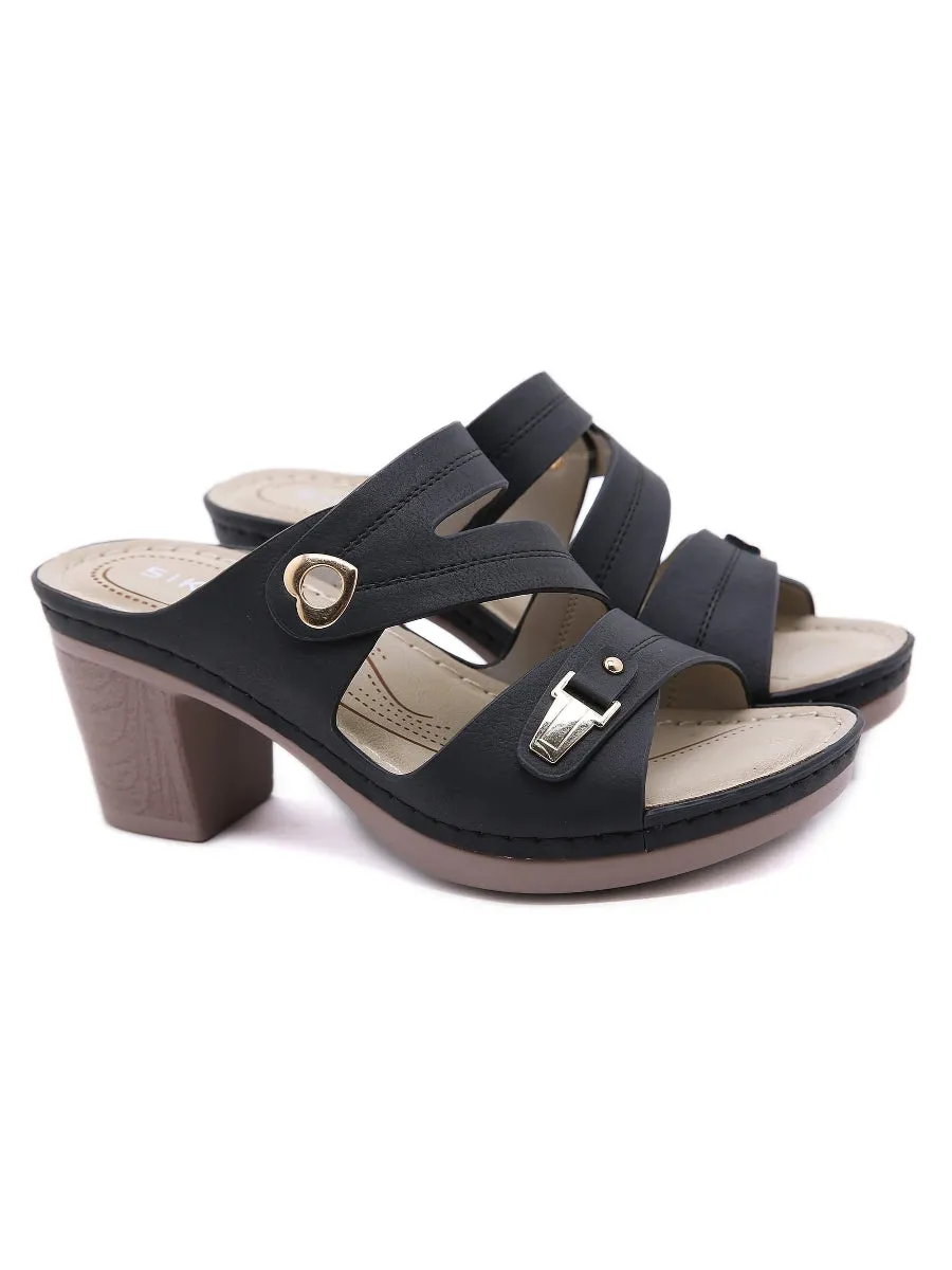 Metal Heart Stack Sandals -Siketu