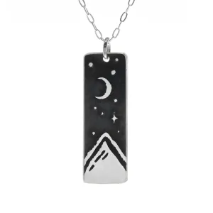 Mountain Peak Wide Bar Necklace