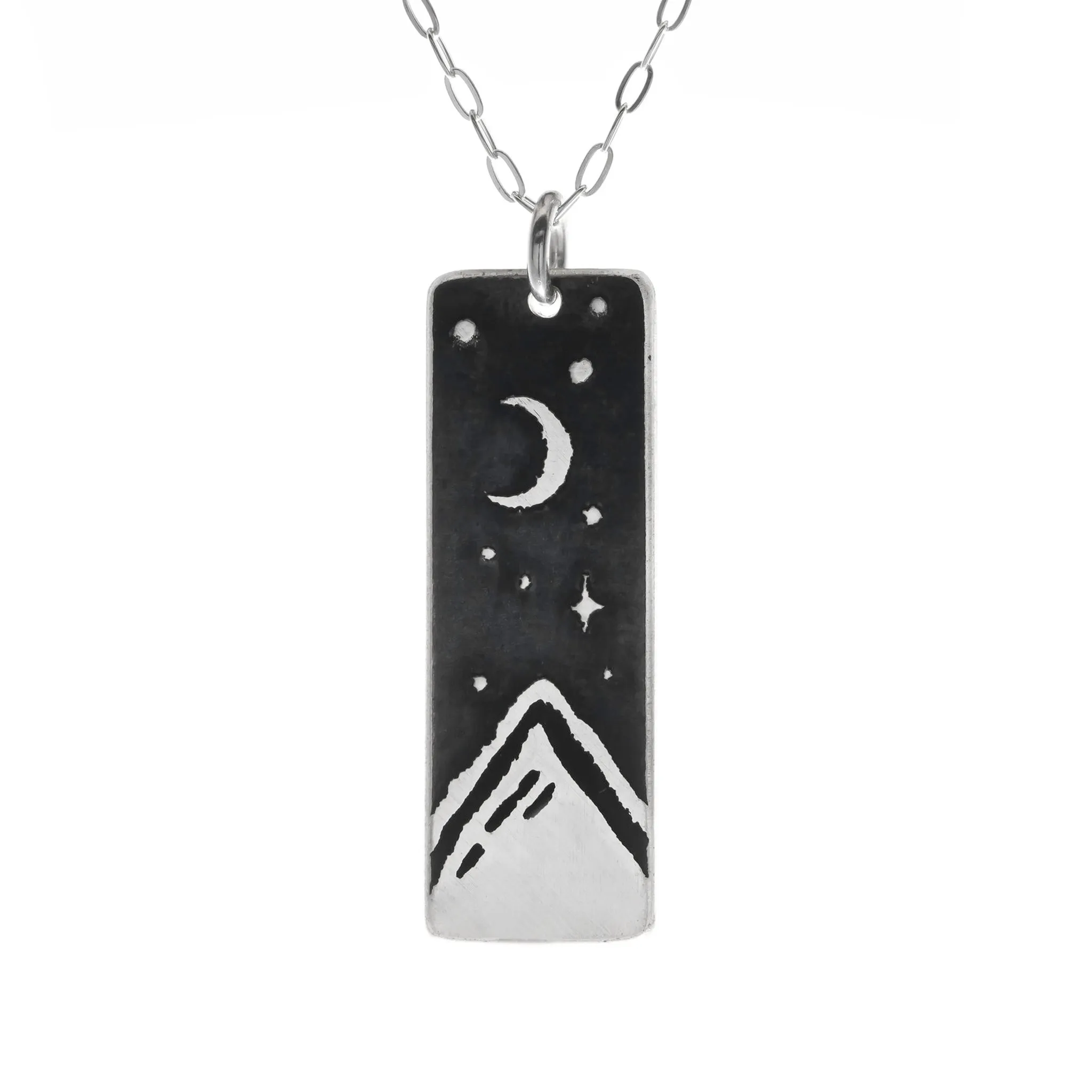 Mountain Peak Wide Bar Necklace