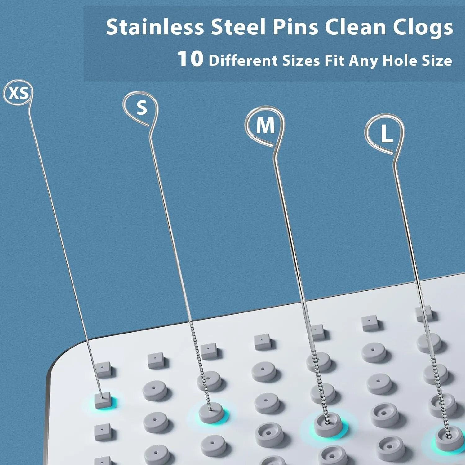 Multi Shower Head Cleaner Tool, Shower Head Cleaning Brush Small Hole, Showerhead Cleaner Picks for Tiny Nozzle Opening Gaps, Blue