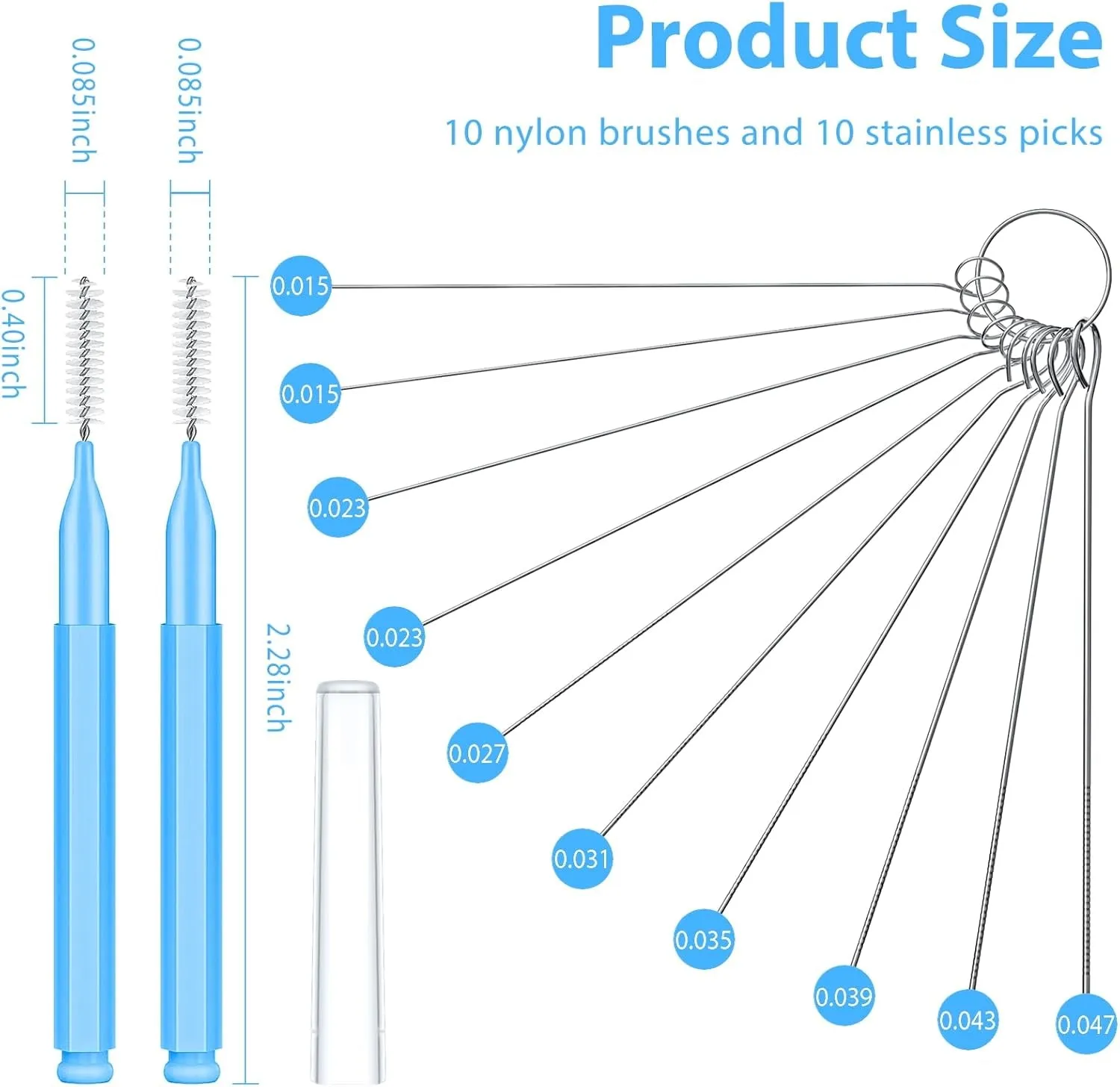 Multi Shower Head Cleaner Tool, Shower Head Cleaning Brush Small Hole, Showerhead Cleaner Picks for Tiny Nozzle Opening Gaps, Blue