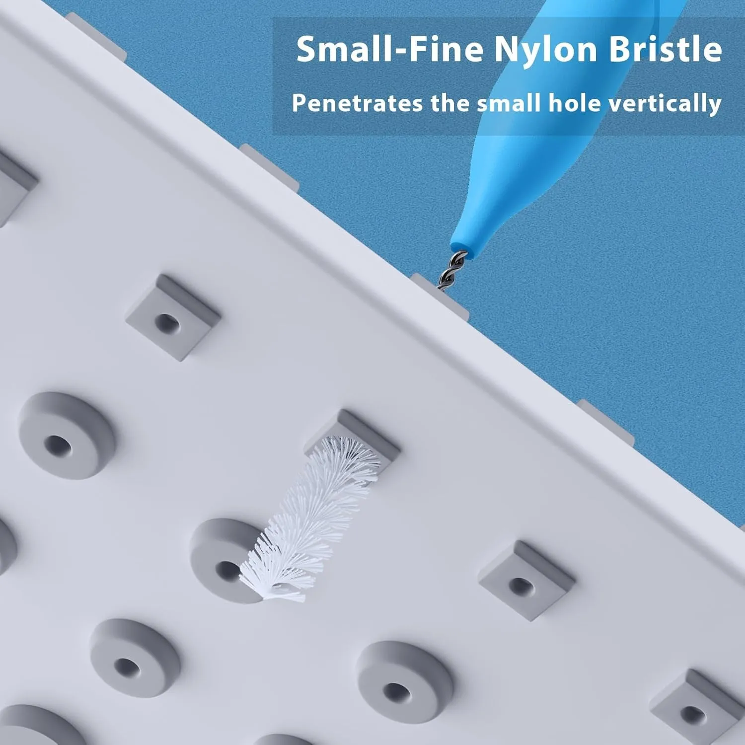 Multi Shower Head Cleaner Tool, Shower Head Cleaning Brush Small Hole, Showerhead Cleaner Picks for Tiny Nozzle Opening Gaps, Blue
