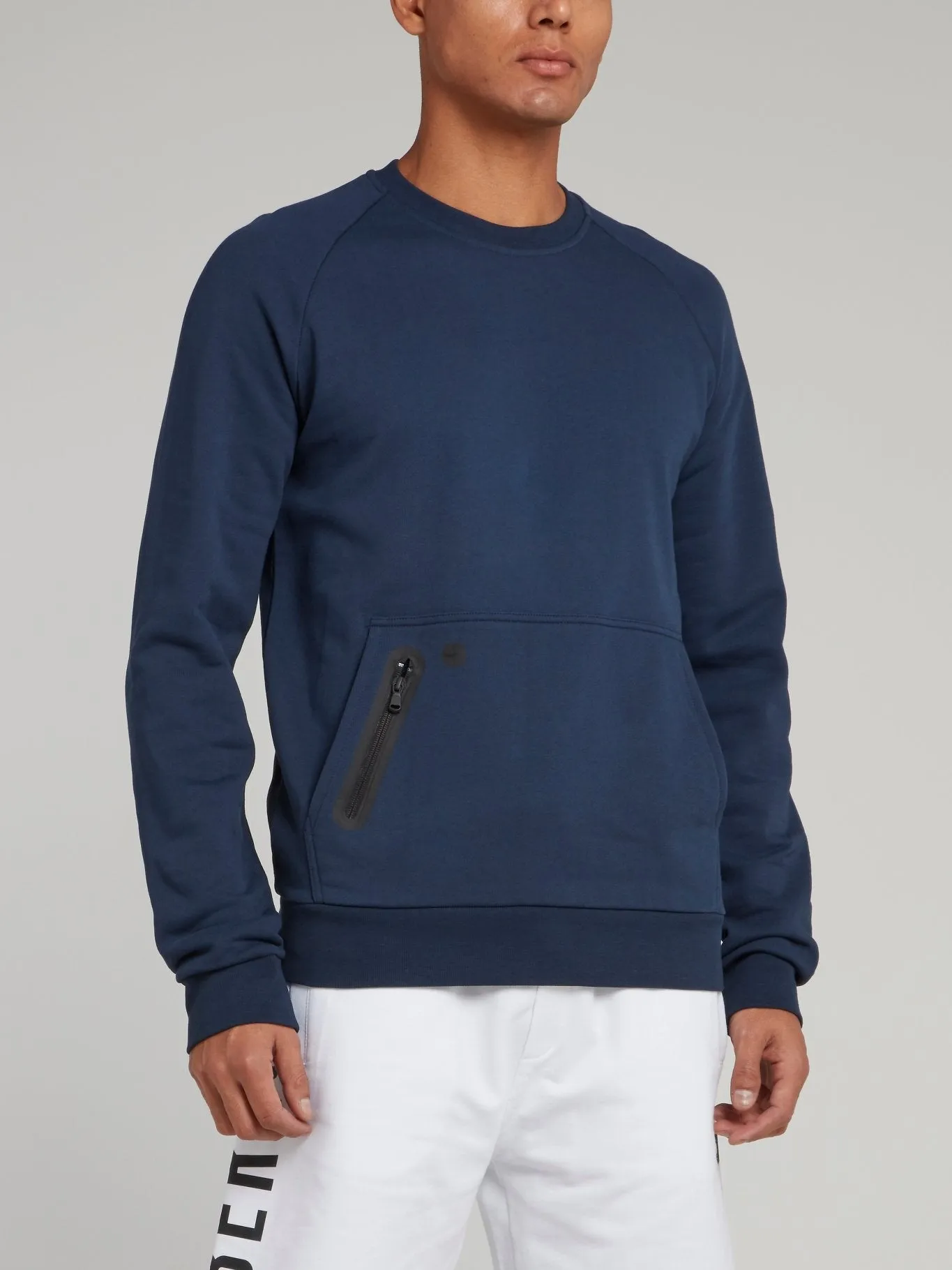 Navy Rear Logo Print Sweatshirt
