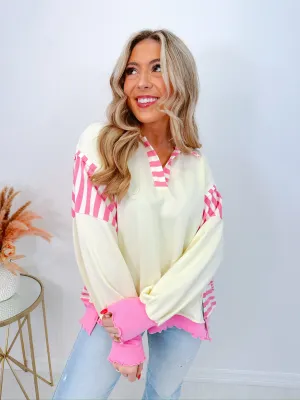 Newport Ruffle Hem Colorblock Top