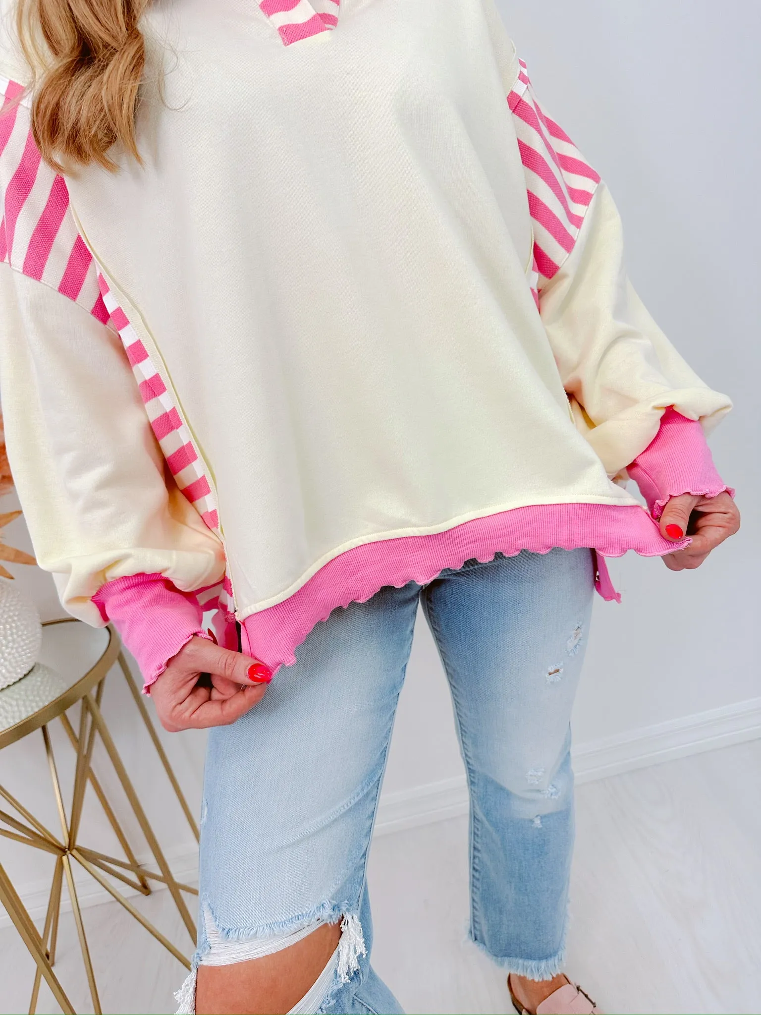Newport Ruffle Hem Colorblock Top