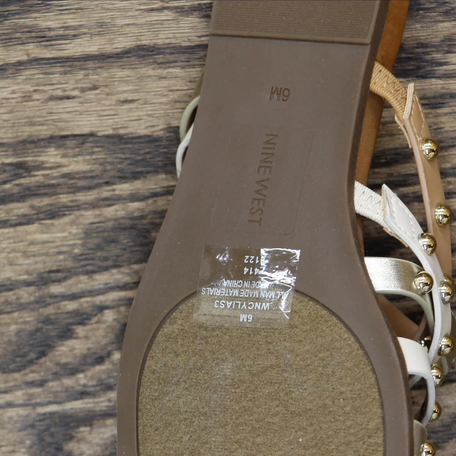 Nine West Womens Flat Studded Strappy Sandals 1676394ca712d4 Brown 6M