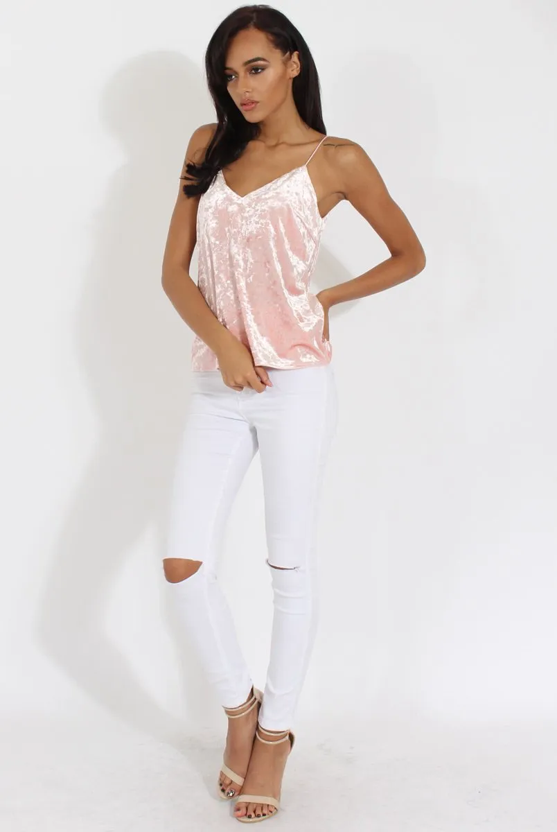 Nude Velvet Cami Top - Misty