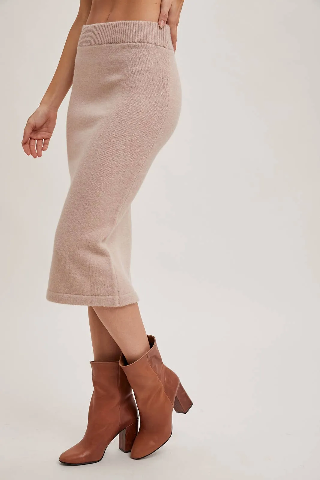 Oatmeal Knit Hoodie   Pencil Skirt